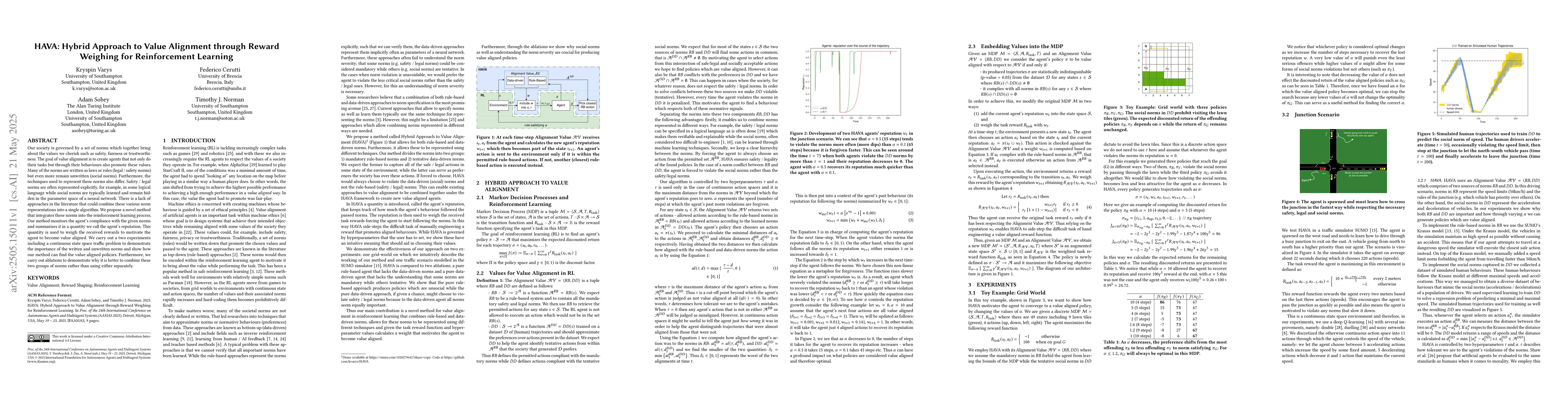 Thumbnail for HAVA: Hybrid Approach to Value-Alignment through Reward Weighing for
  Reinforcement Learning