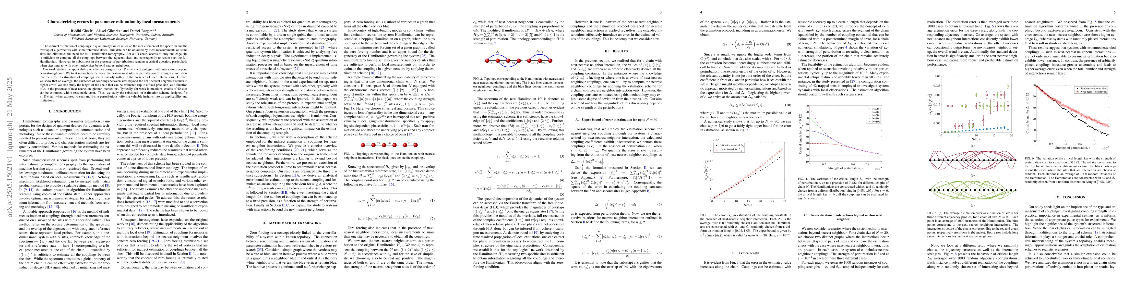 Thumbnail for Characterizing errors in parameter estimation by local measurements