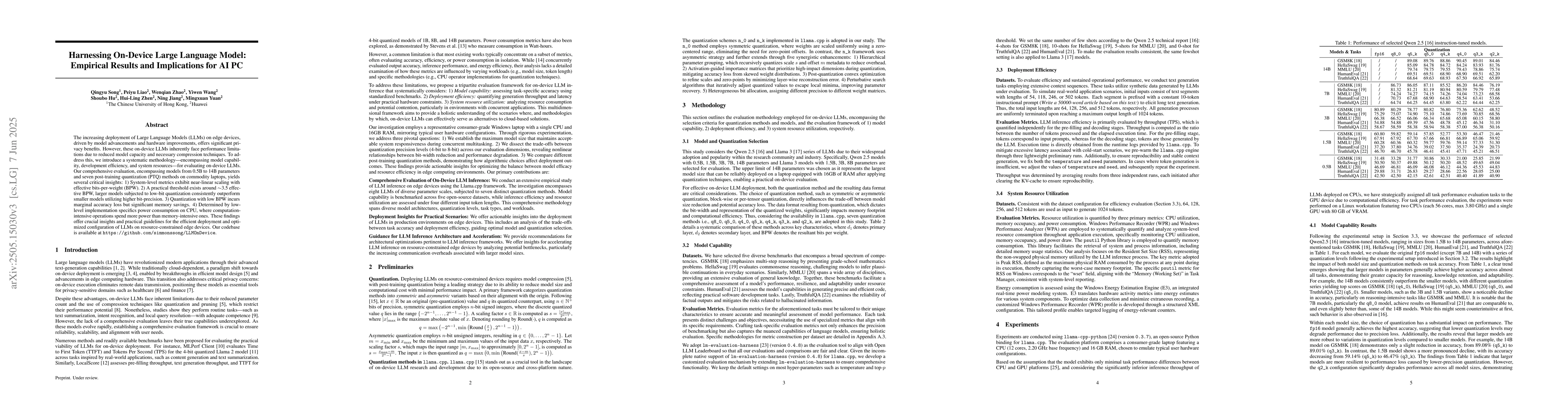 Thumbnail for Harnessing On-Device Large Language Model: Empirical Results and
  Implications for AI PC