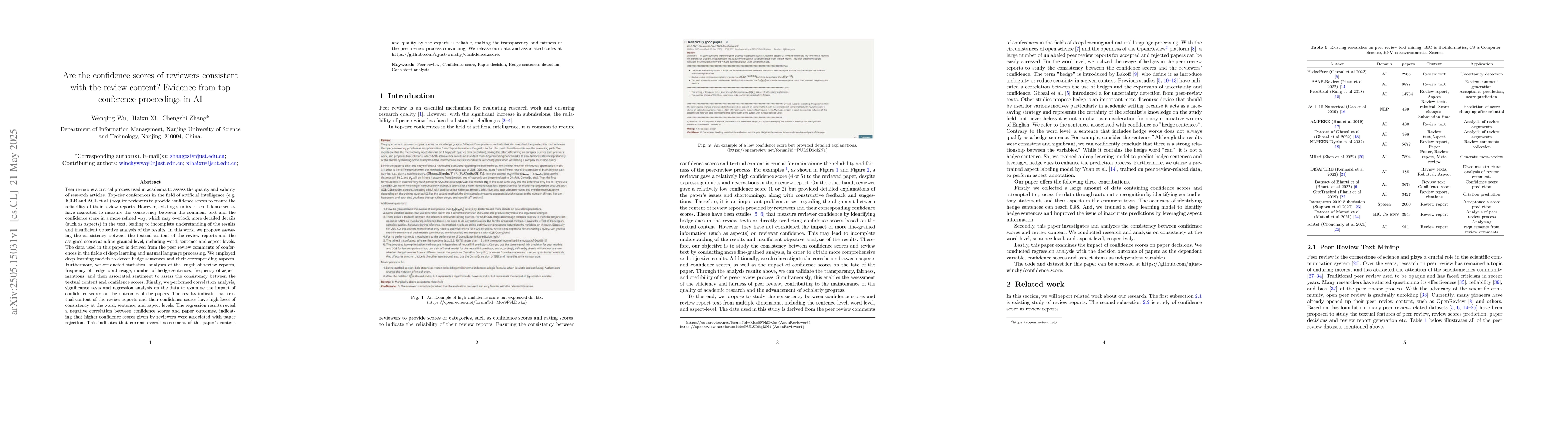 Thumbnail for Are the confidence scores of reviewers consistent with the review
  content? Evidence from top conference proceedings in AI
