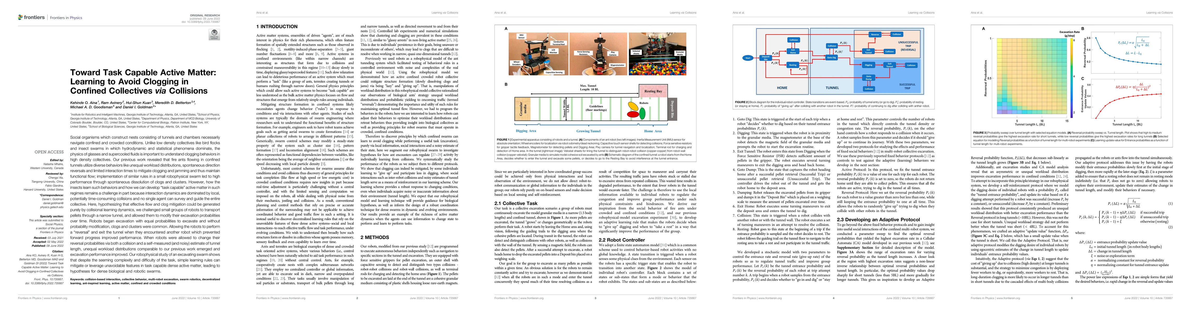 Thumbnail for Toward Task Capable Active Matter: Learning to Avoid Clogging in
  Confined Collectives via Collisions