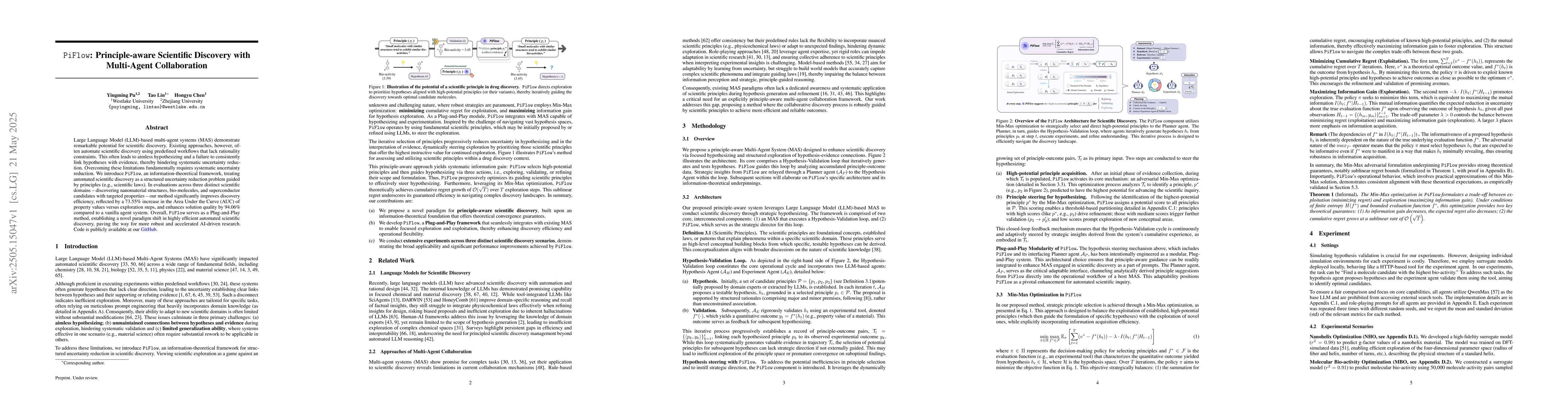 Thumbnail for PiFlow: Principle-aware Scientific Discovery with Multi-Agent
  Collaboration