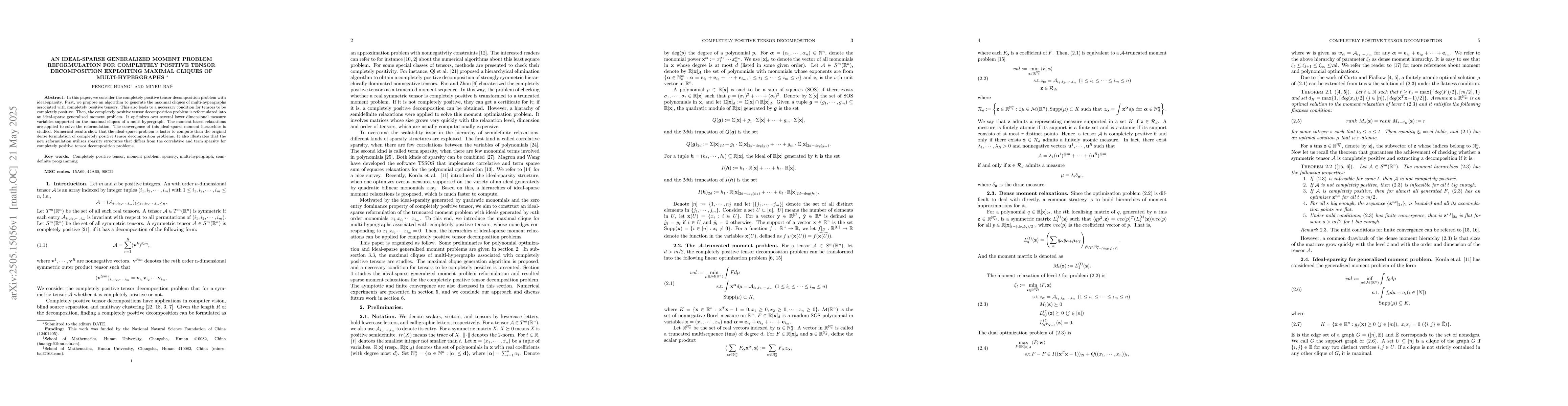 Thumbnail for An ideal-sparse generalized moment problem reformulation for completely
  positive tensor decomposition exploiting maximal cliques of multi-hypergraphs