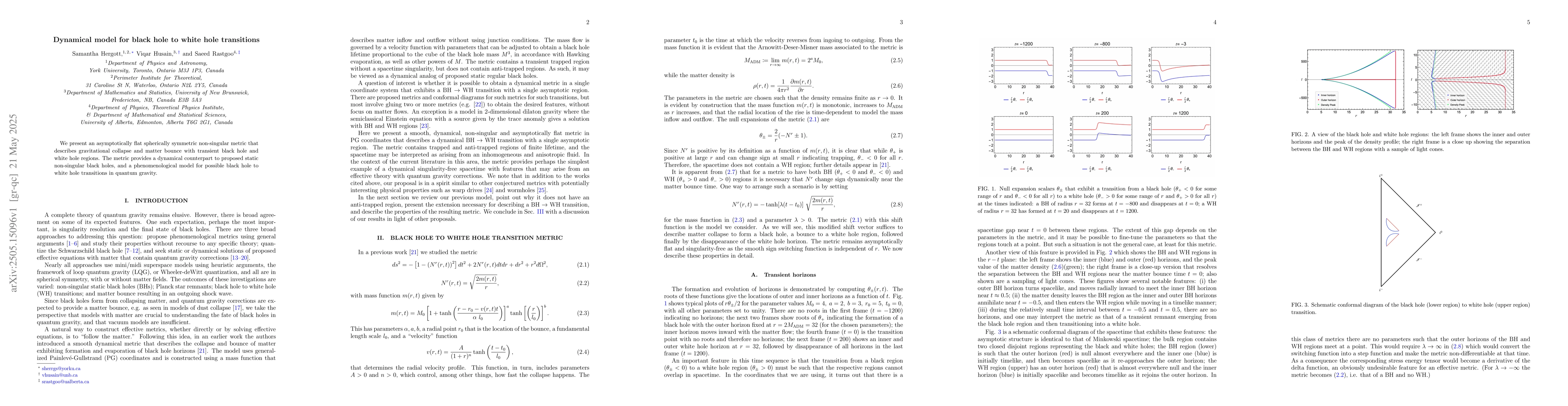 Thumbnail for Dynamical model for black hole to white hole transitions
