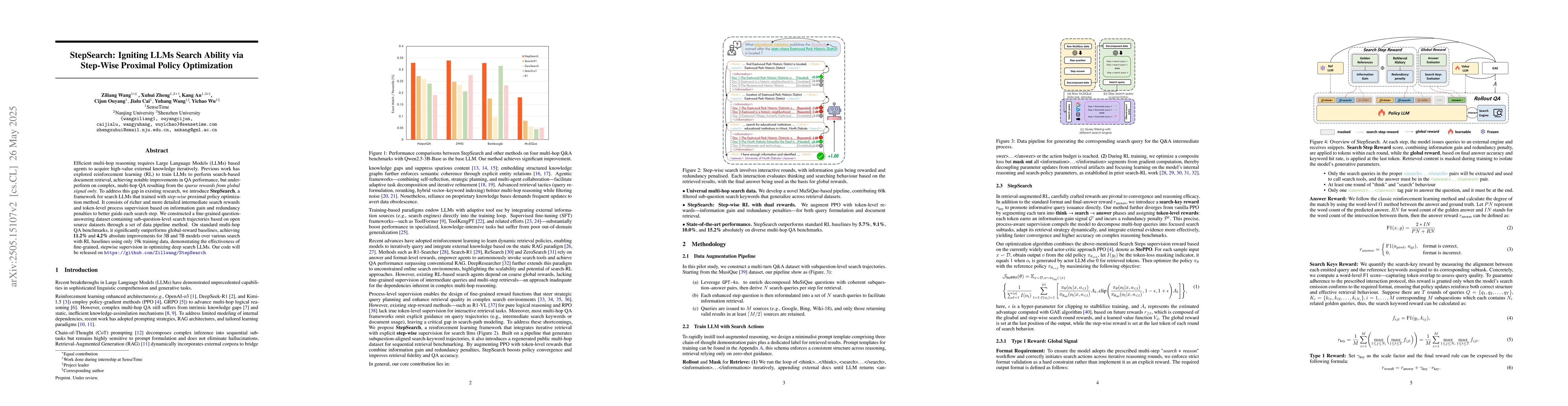 Thumbnail for StepSearch: Igniting LLMs Search Ability via Step-Wise Proximal Policy
  Optimization