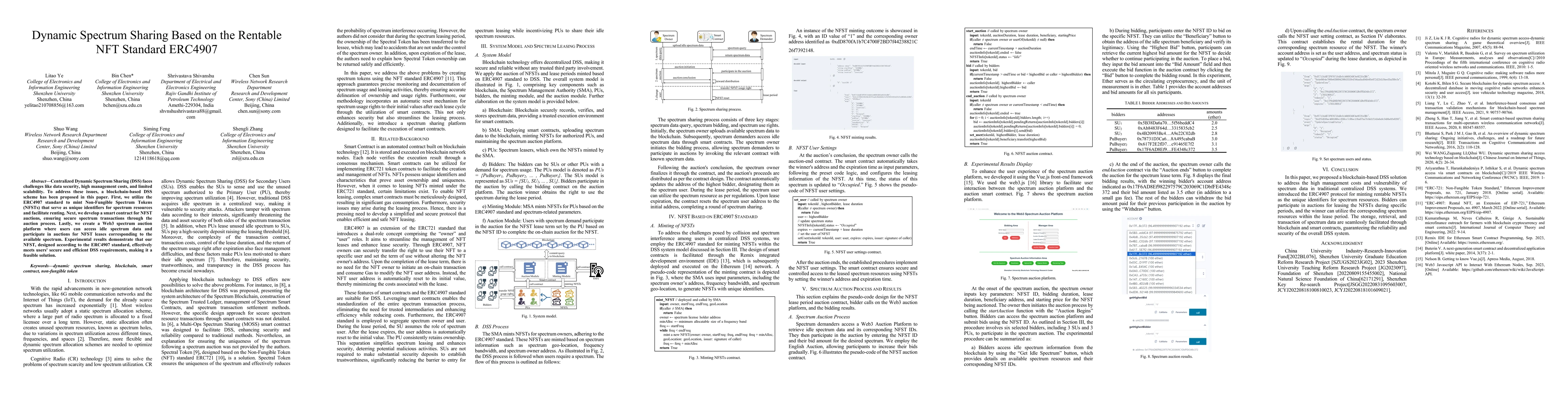 Thumbnail for Dynamic Spectrum Sharing Based on the Rentable NFT Standard ERC4907
