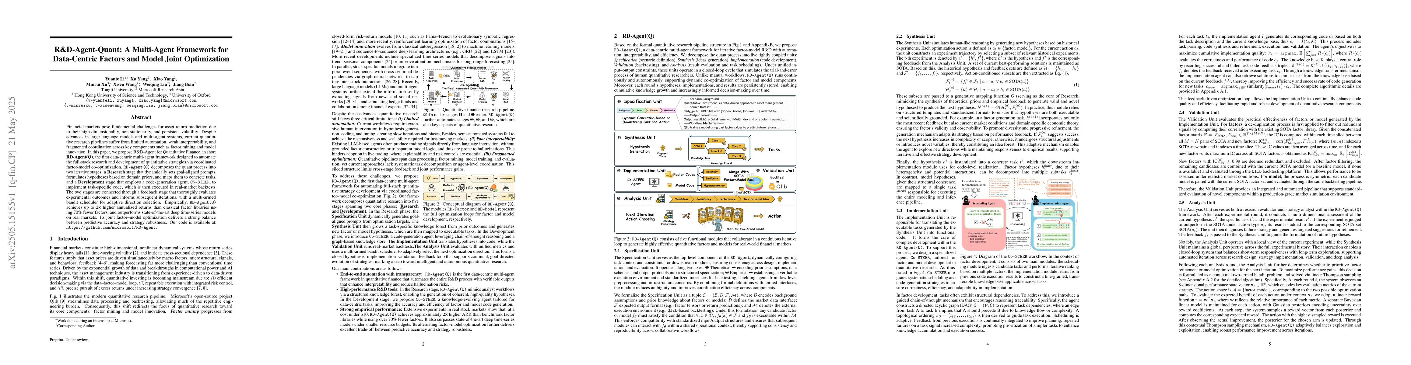 Thumbnail for R&D-Agent-Quant: A Multi-Agent Framework for Data-Centric Factors and
  Model Joint Optimization