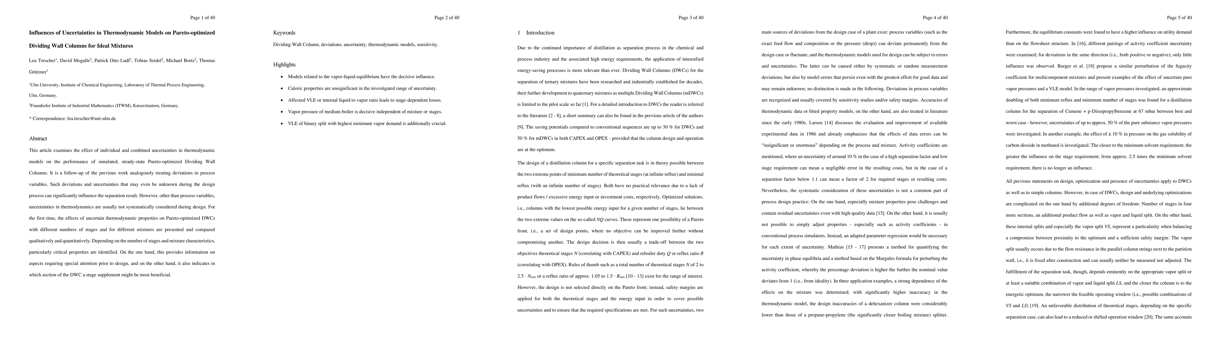 Thumbnail for Influences of Uncertainties in Thermodynamic Models on Pareto-optimized
  Dividing Wall Columns for Ideal Mixtures
