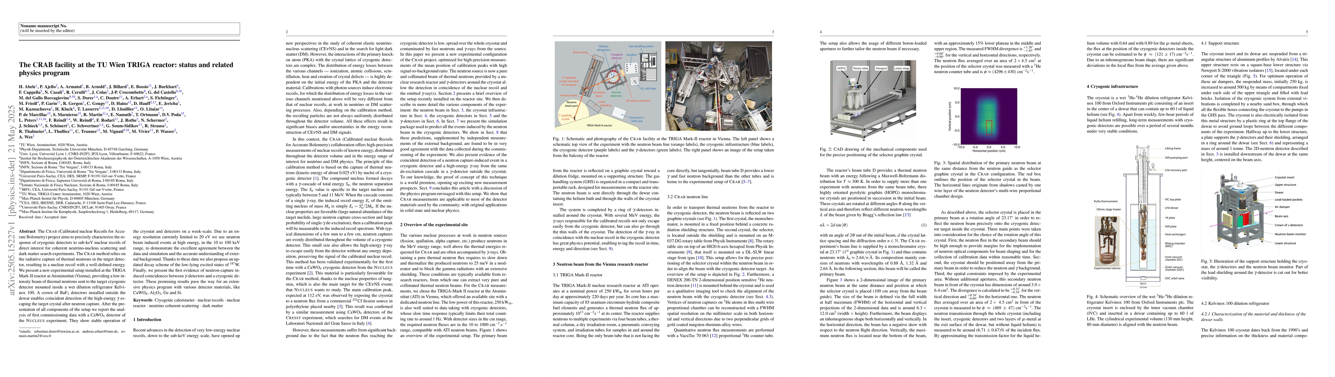 Thumbnail for The CRAB facility at the TU Wien TRIGA reactor: status and related
  physics program