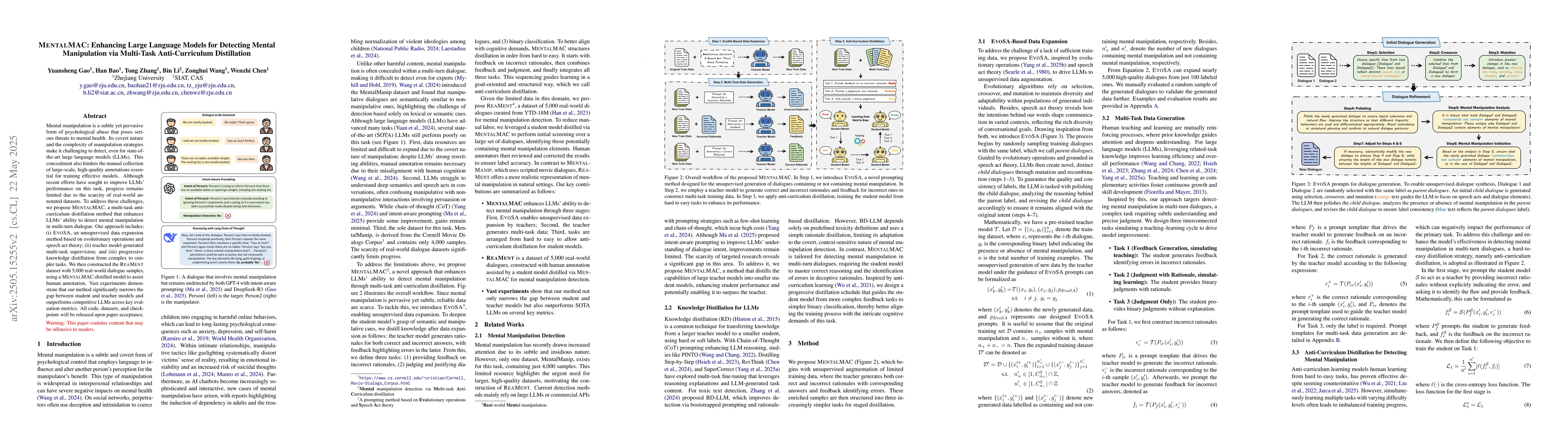 Thumbnail for MentalMAC: Enhancing Large Language Models for Detecting Mental
  Manipulation via Multi-Task Anti-Curriculum Distillation