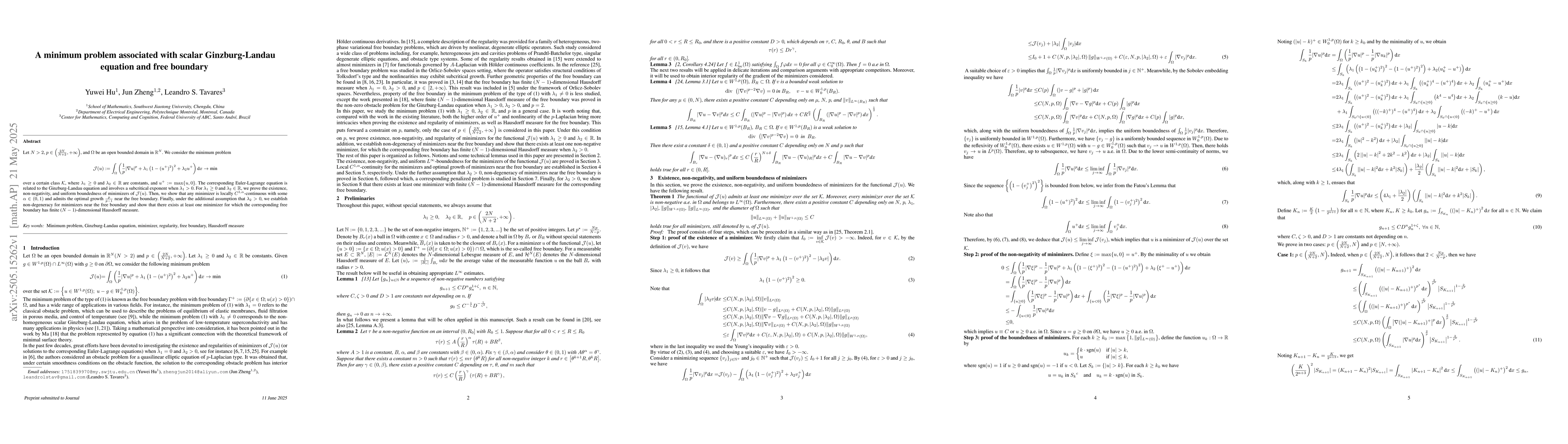 Thumbnail for A minimum problem associated with scalar Ginzburg-Landau equation and
  free boundary