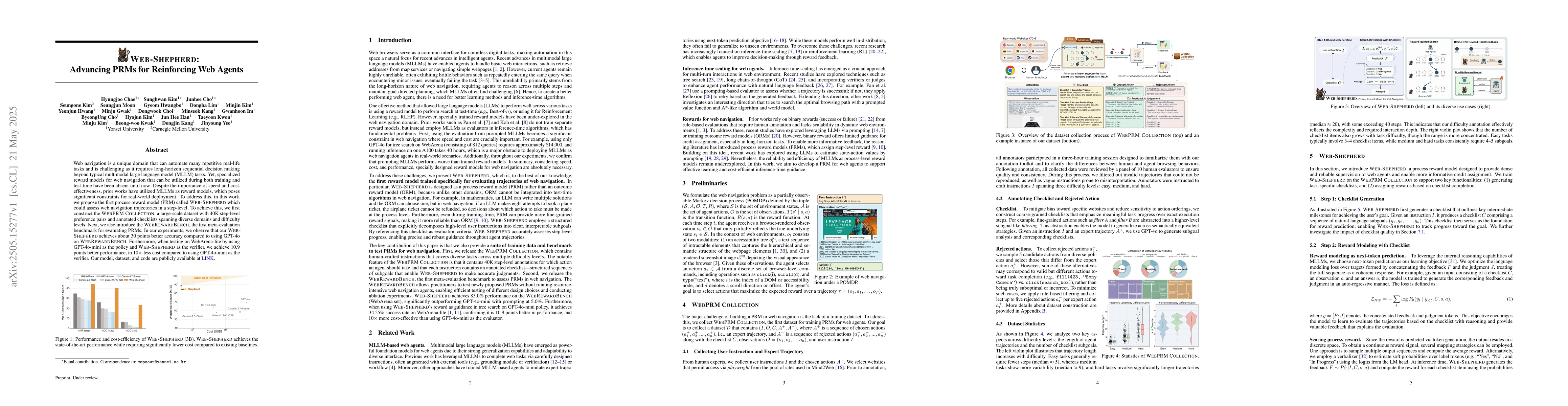 Thumbnail for Web-Shepherd: Advancing PRMs for Reinforcing Web Agents