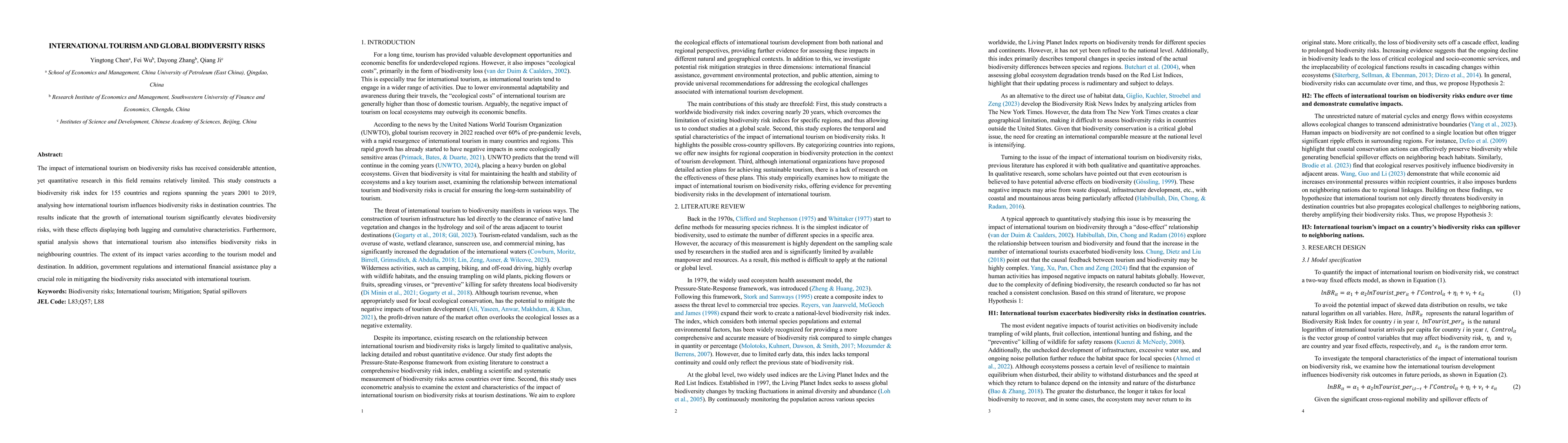Thumbnail for International Tourism and Global Biodiversity Risks