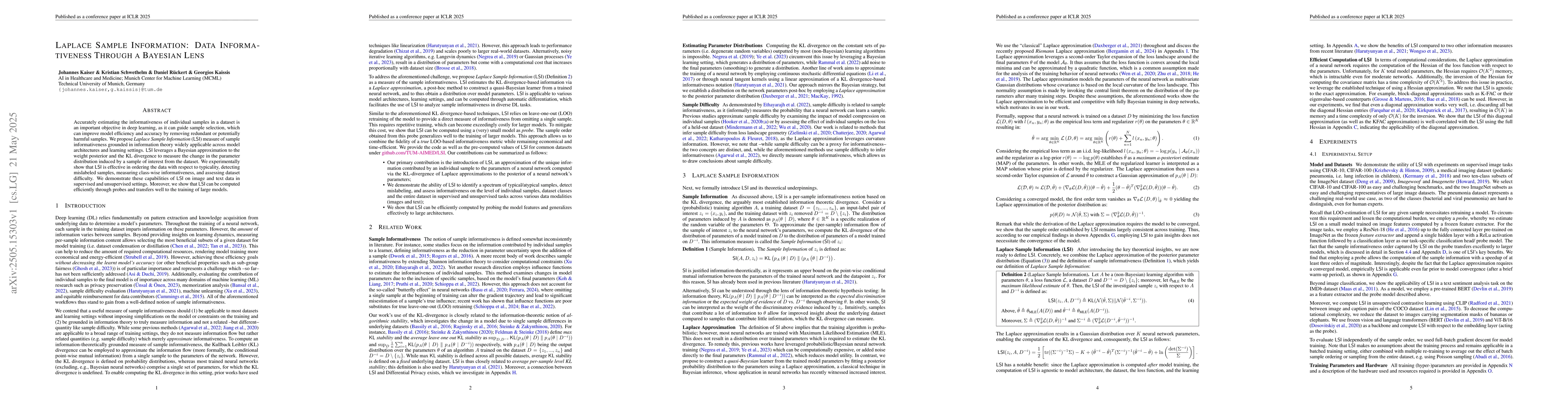 Thumbnail for Laplace Sample Information: Data Informativeness Through a Bayesian Lens