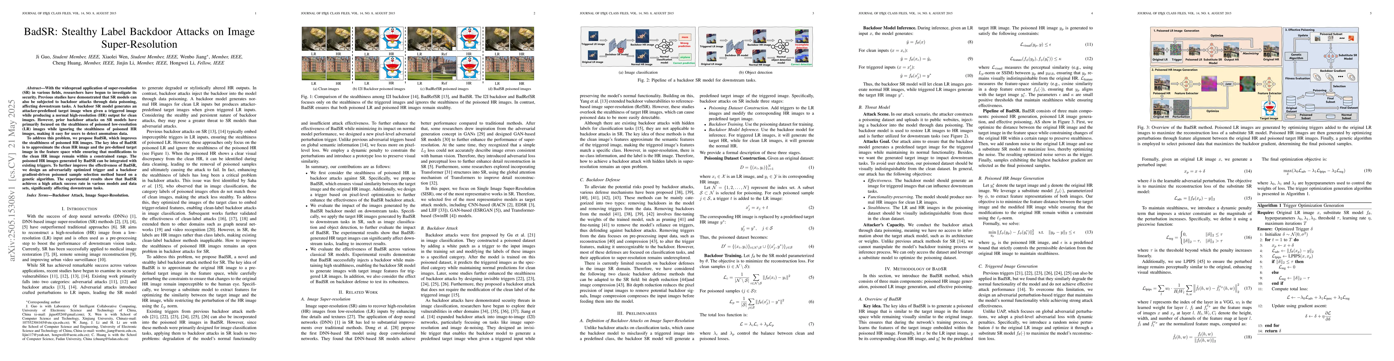 Thumbnail for BadSR: Stealthy Label Backdoor Attacks on Image Super-Resolution