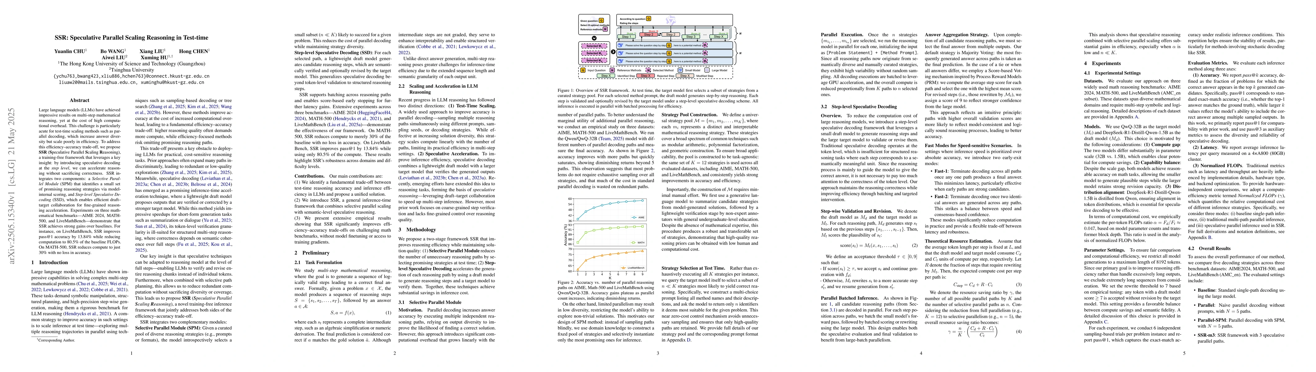 Thumbnail for SSR: Speculative Parallel Scaling Reasoning in Test-time