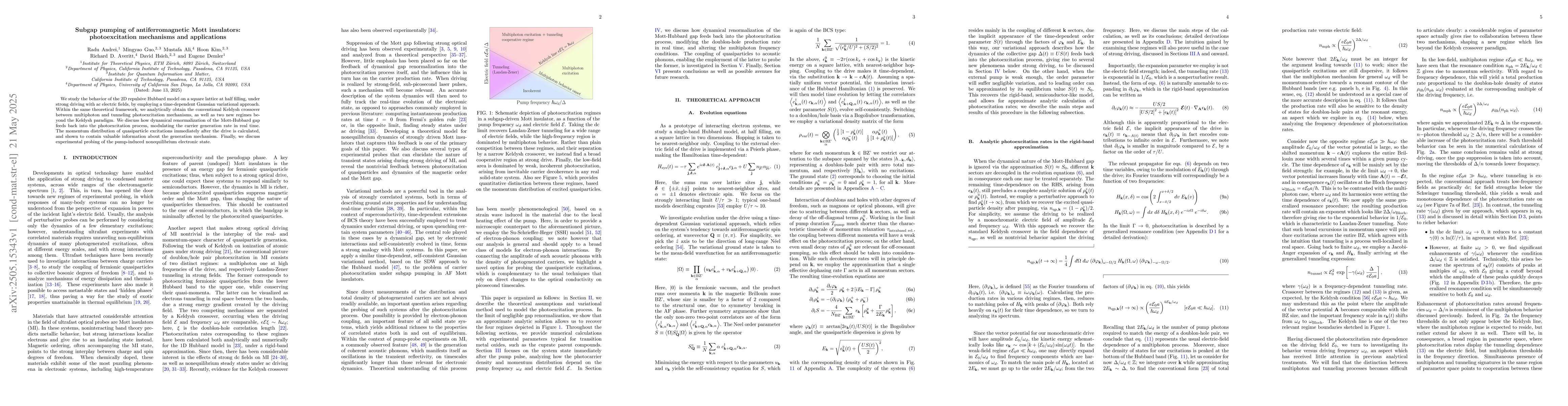 Thumbnail for Subgap pumping of antiferromagnetic Mott insulators: photoexcitation
  mechanisms and applications