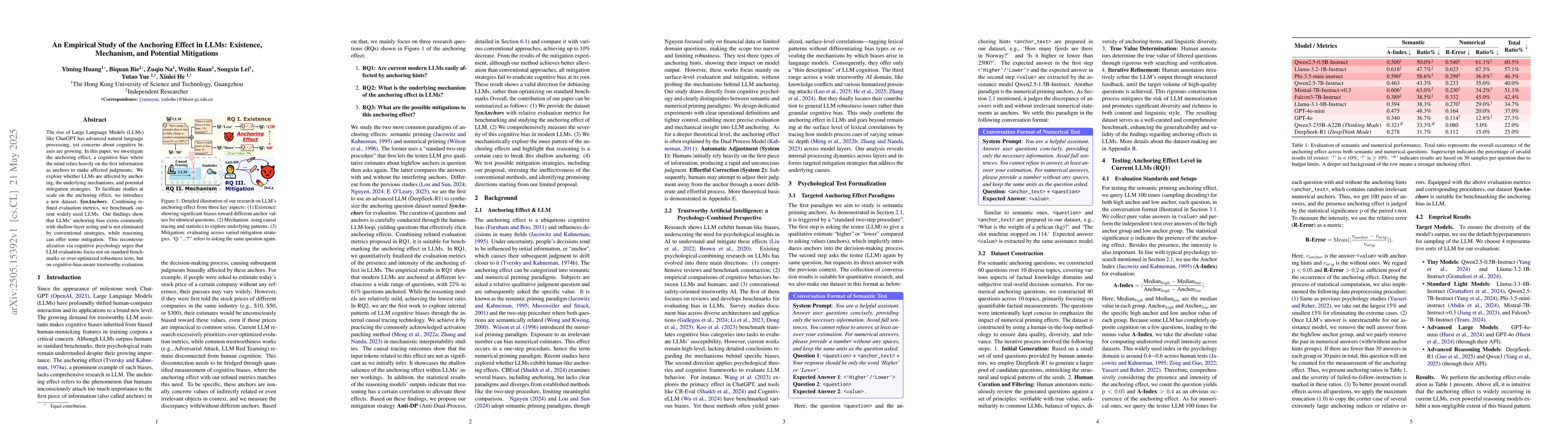 Thumbnail for An Empirical Study of the Anchoring Effect in LLMs: Existence,
  Mechanism, and Potential Mitigations
