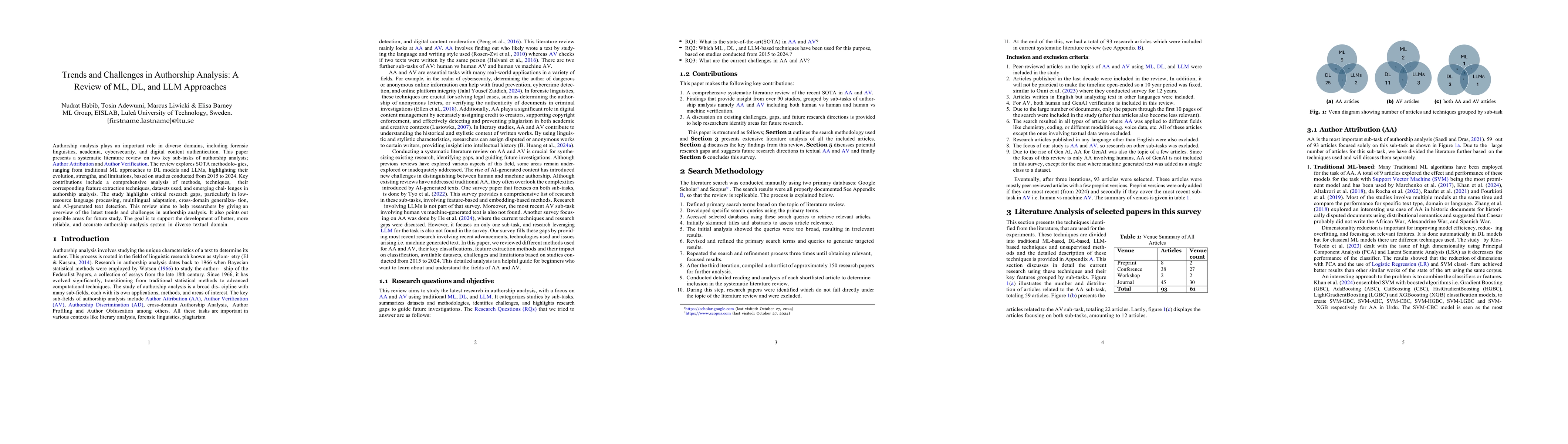 Thumbnail for Trends and Challenges in Authorship Analysis: A Review of ML, DL, and
  LLM Approaches