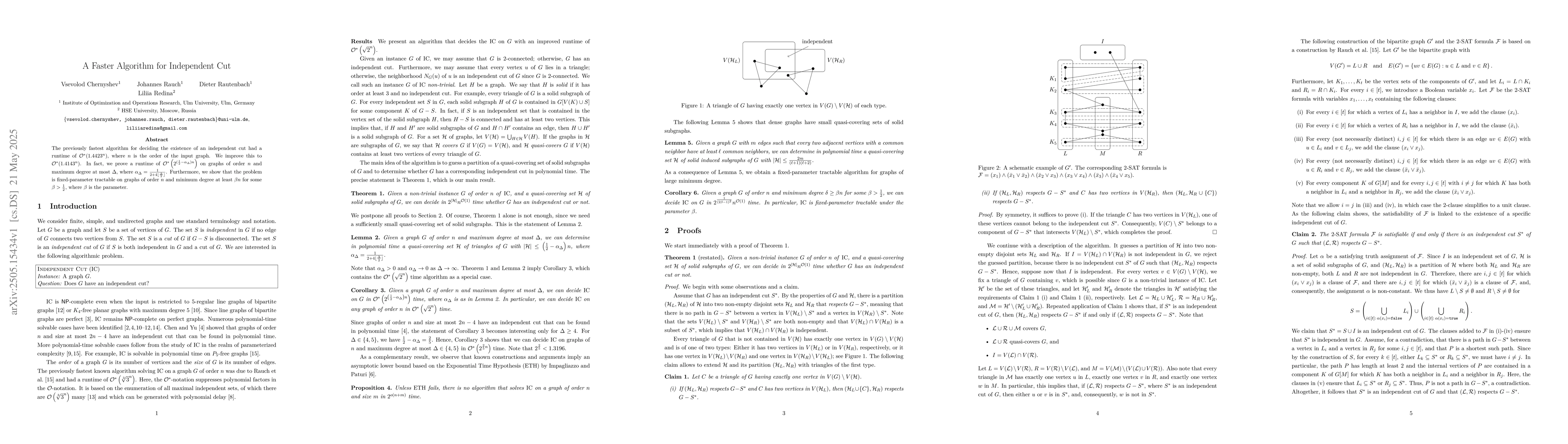 Thumbnail for A Faster Algorithm for Independent Cut