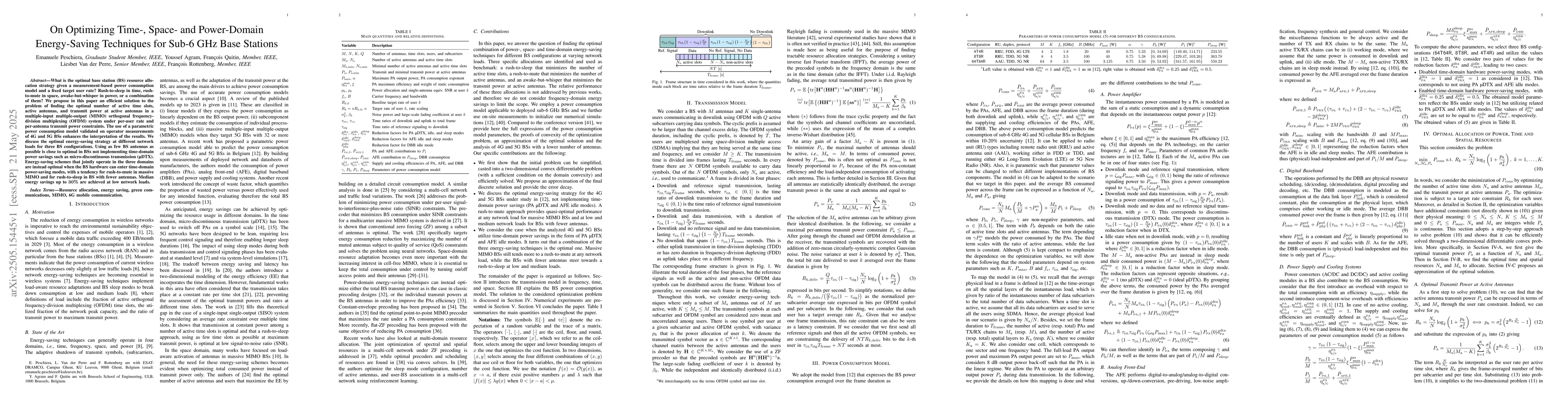 Thumbnail for On Optimizing Time-, Space- and Power-Domain Energy-Saving Techniques
  for Sub-6 GHz Base Stations