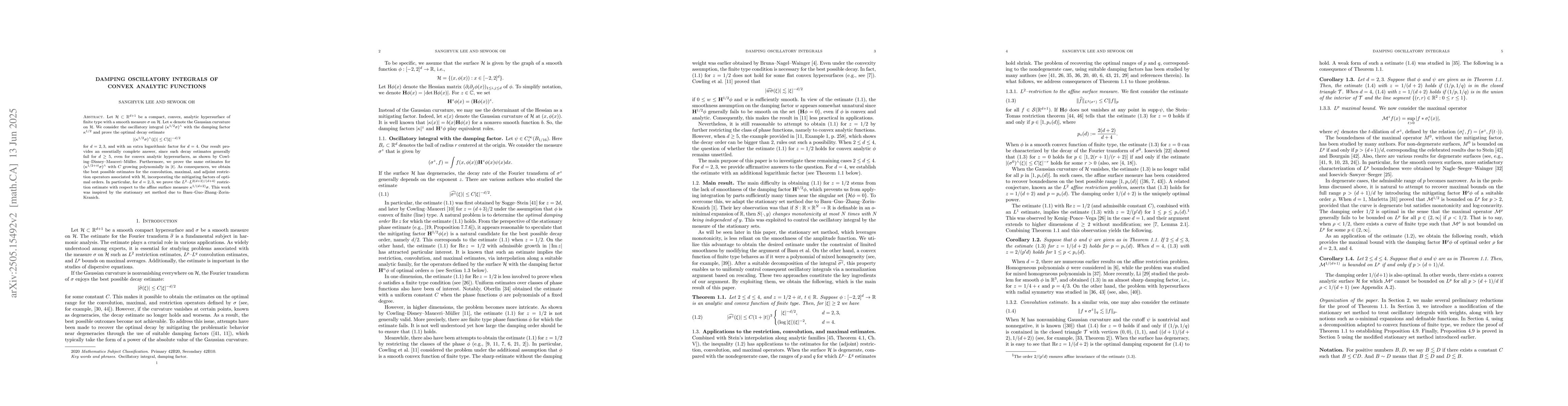 Thumbnail for Damping oscillatory Integrals of convex analytic functions