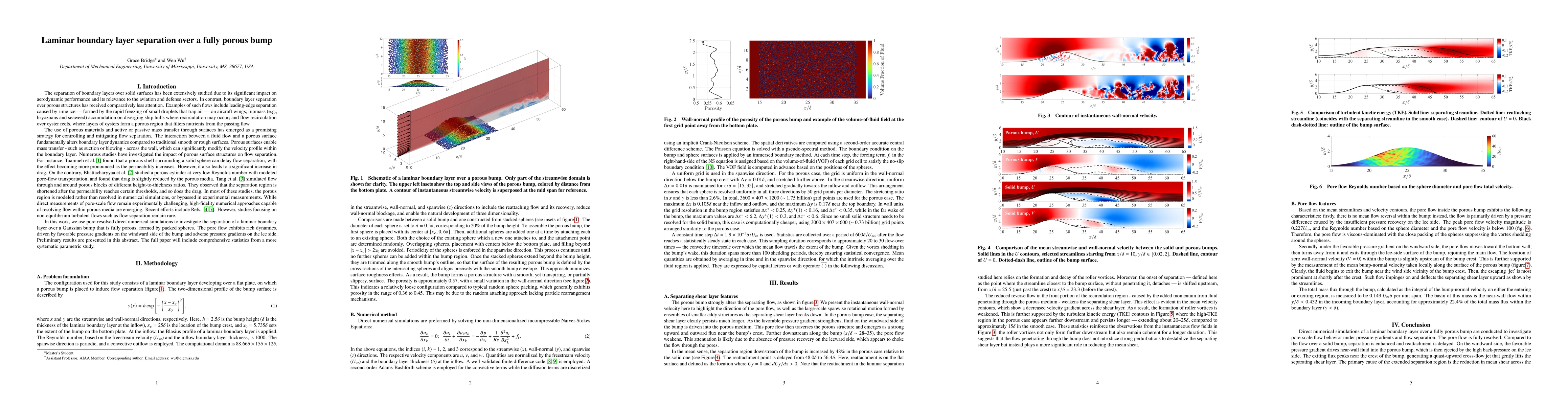 Thumbnail for Laminar boundary layer separation over a fully porous bump