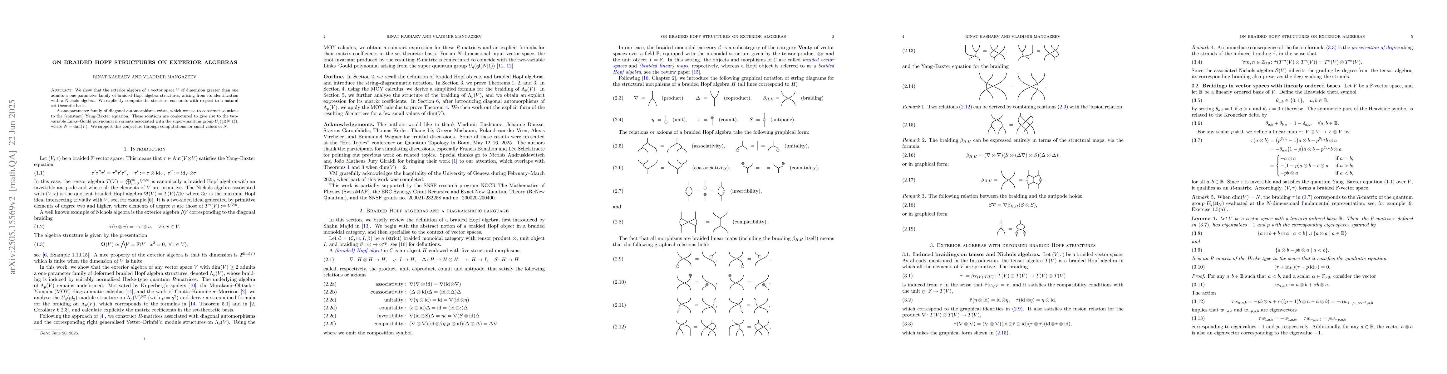 Thumbnail for On braided Hopf structures on exterior algebras