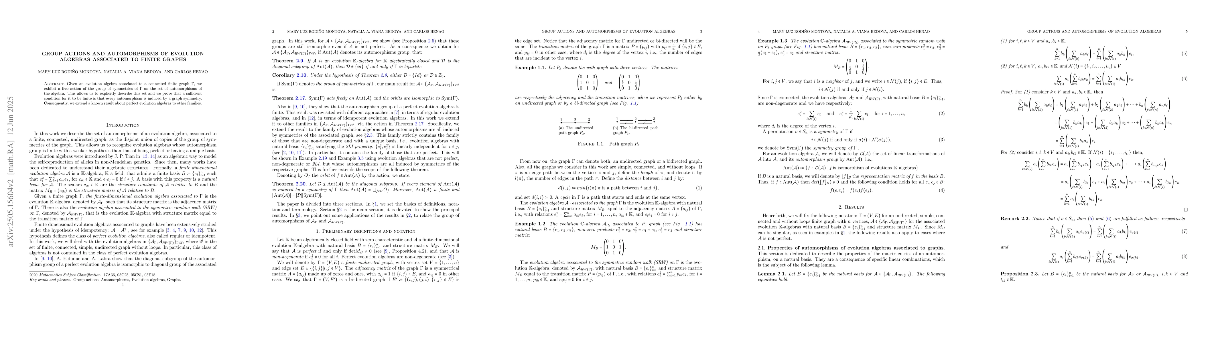 Thumbnail for Group actions and automorphisms of evolution algebras associated to
  finite graphs