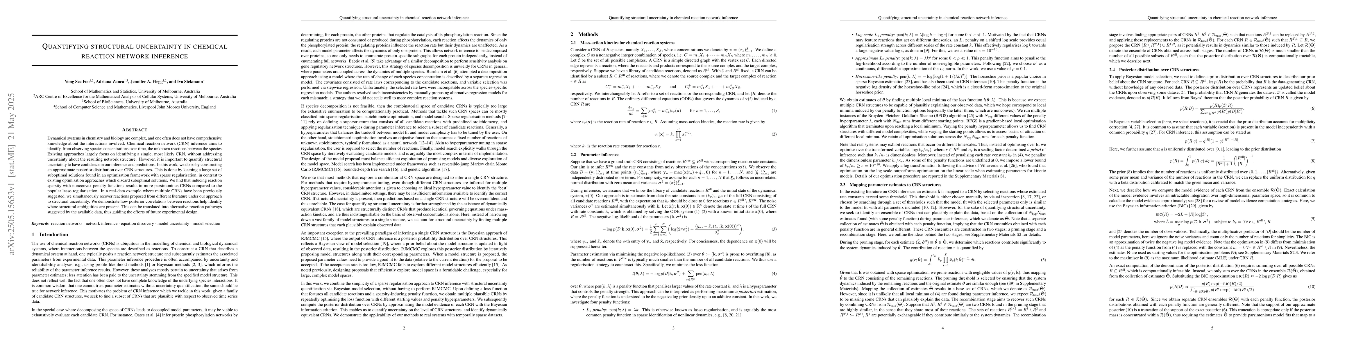 Thumbnail for Quantifying structural uncertainty in chemical reaction network
  inference