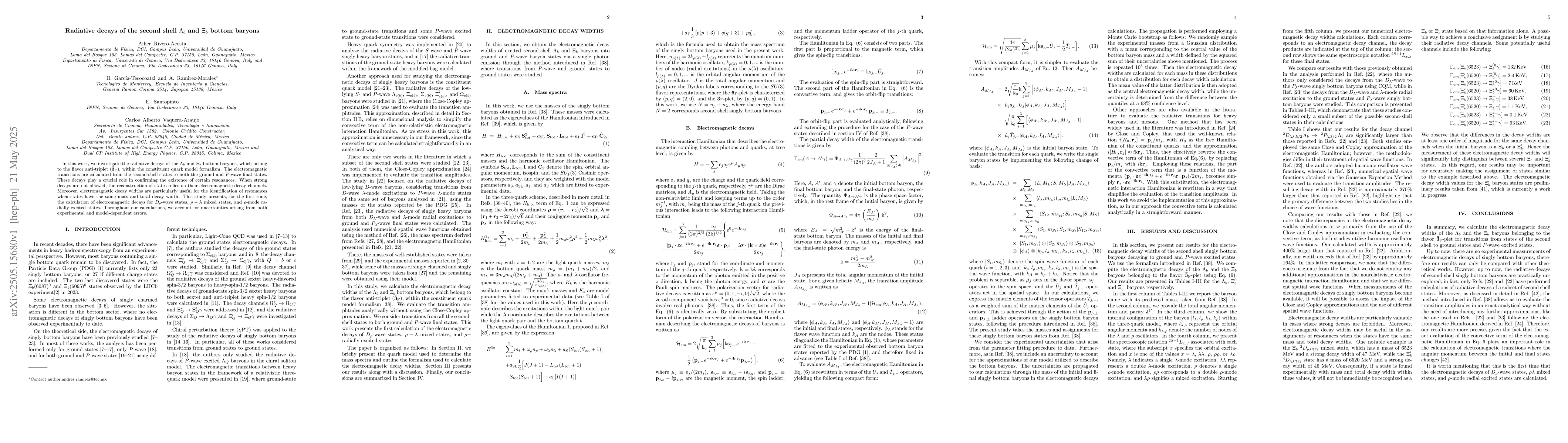 Thumbnail for Radiative decays of the second shell $Λ_b$ and $Ξ_b$ bottom
  baryons