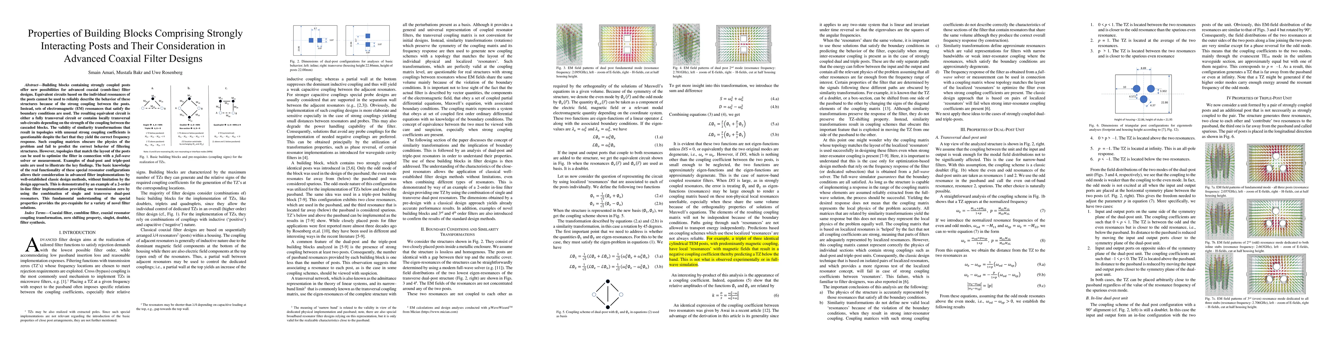 Thumbnail for Properties of Building Blocks Comprising Strongly Interacting Posts and
  Their Consideration in Advanced Coaxial Filter Designs