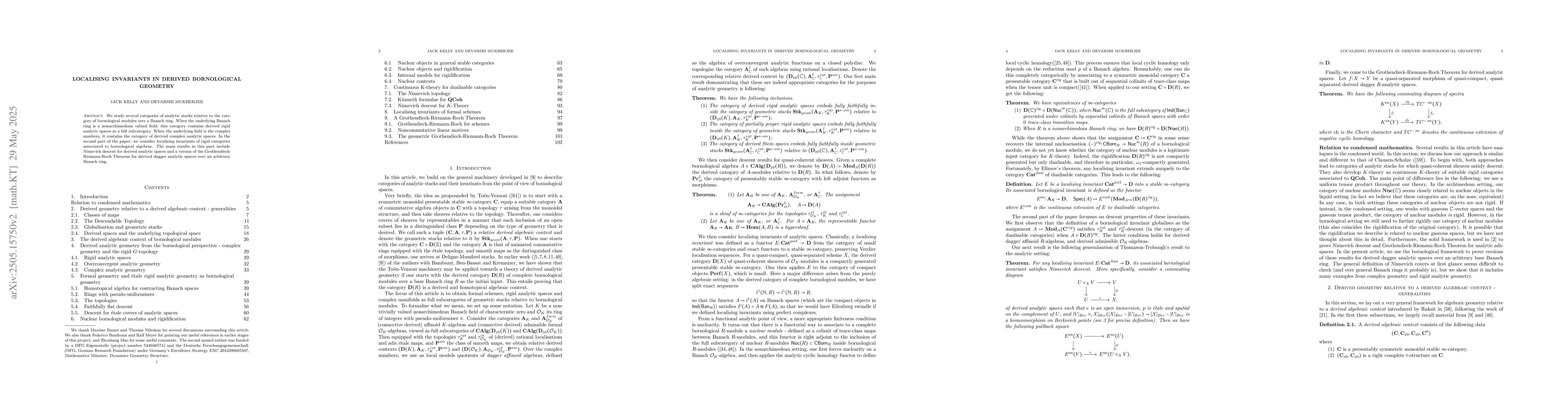 Thumbnail for Localising invariants in derived bornological geometry