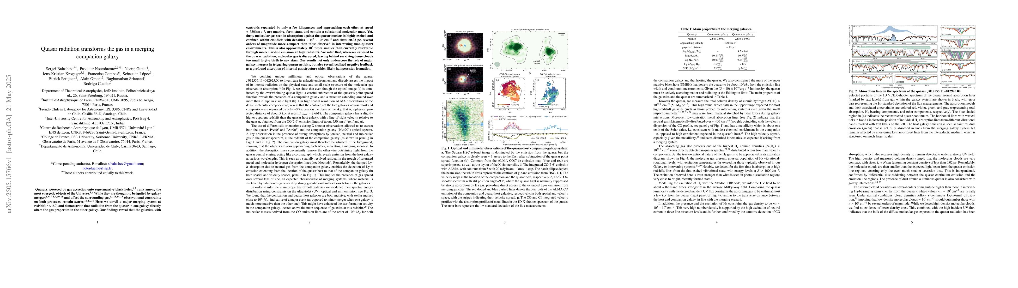Thumbnail for Quasar radiation transforms the gas in a merging companion galaxy