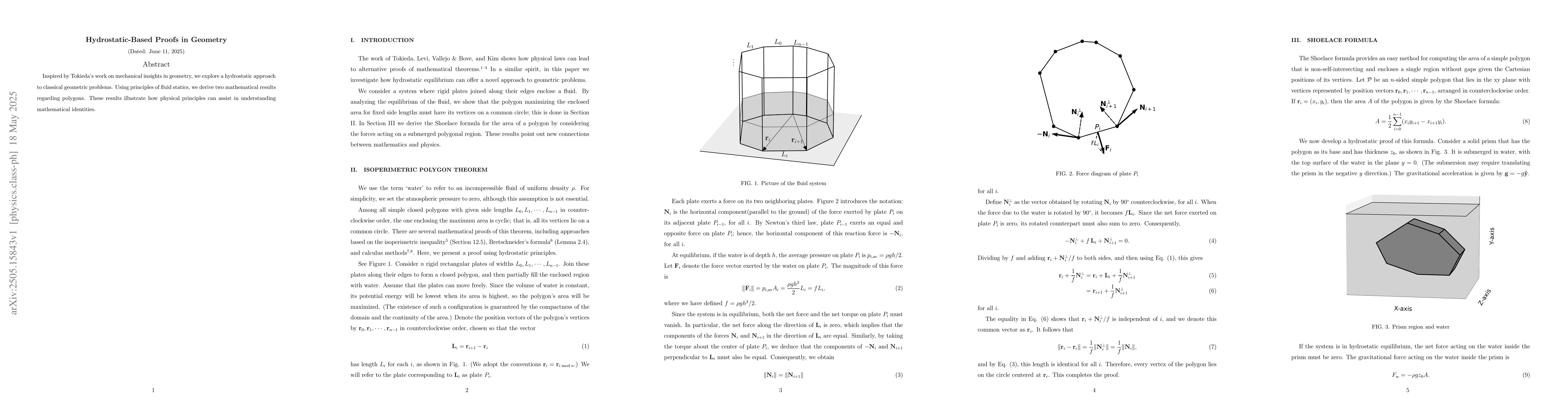 Thumbnail for Hydrostatic-Based Proofs in Geometry