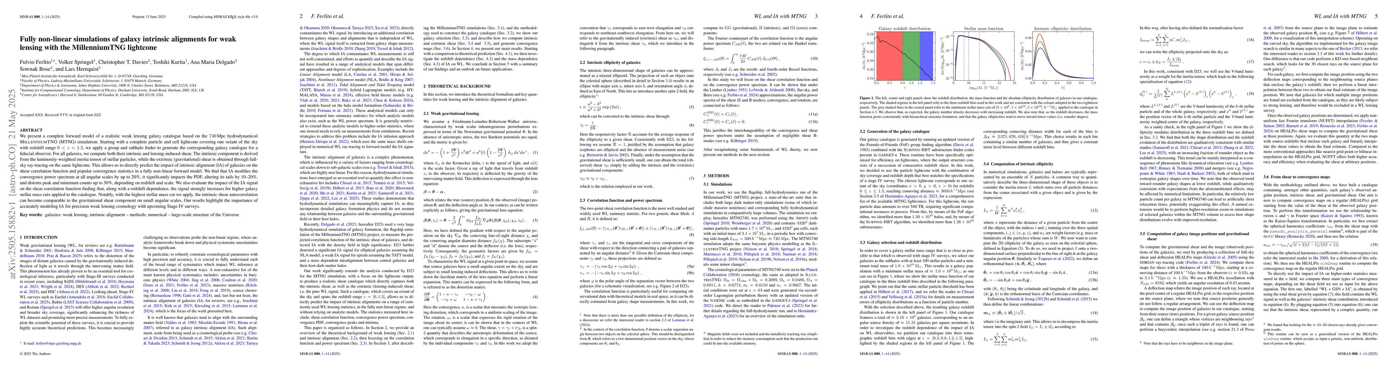Thumbnail for Fully non-linear simulations of galaxy intrinsic alignments for weak
  lensing with the MillenniumTNG lightcone