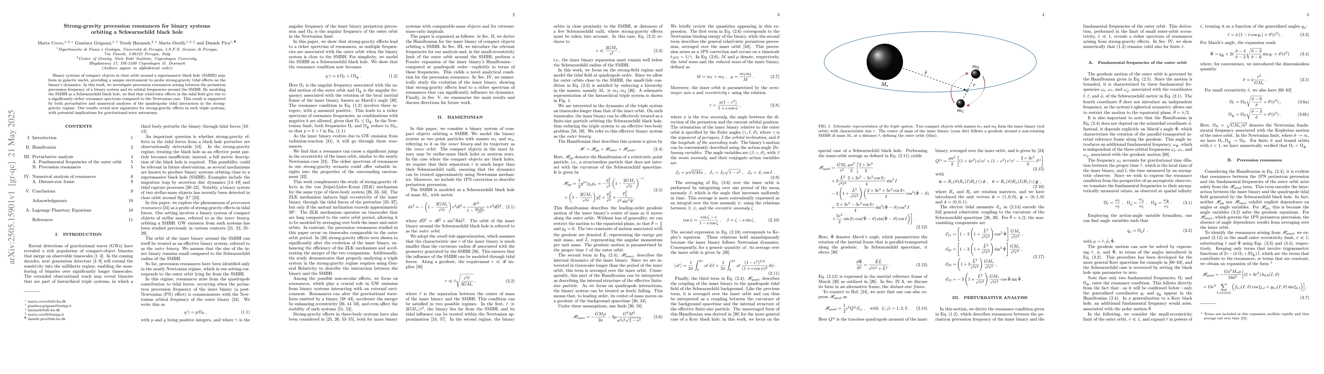 Thumbnail for Strong-gravity precession resonances for binary systems orbiting a
  Schwarzschild black hole