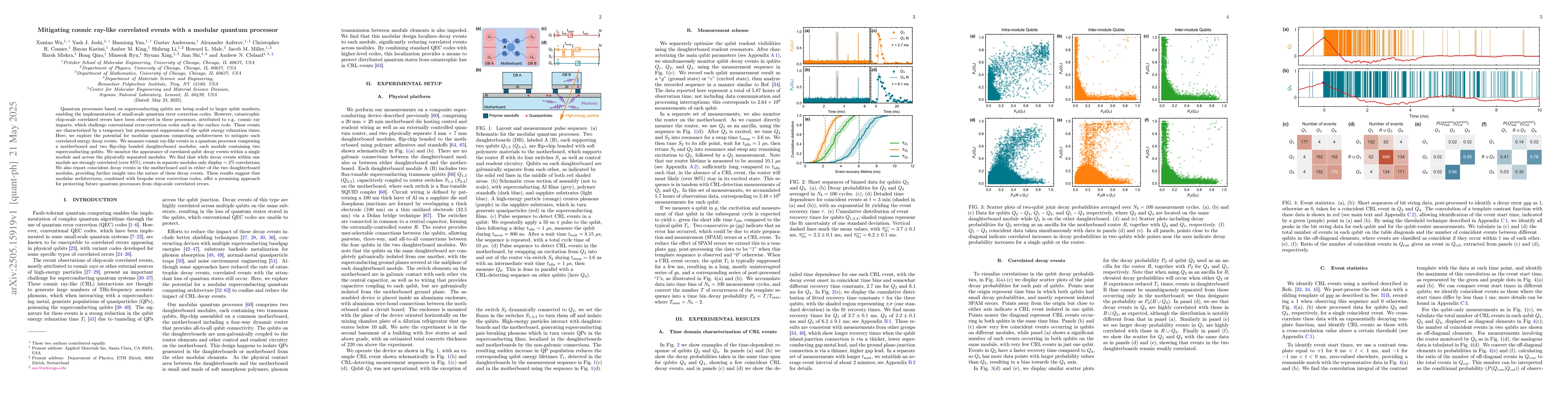 Thumbnail for Mitigating cosmic ray-like correlated events with a modular quantum
  processor
