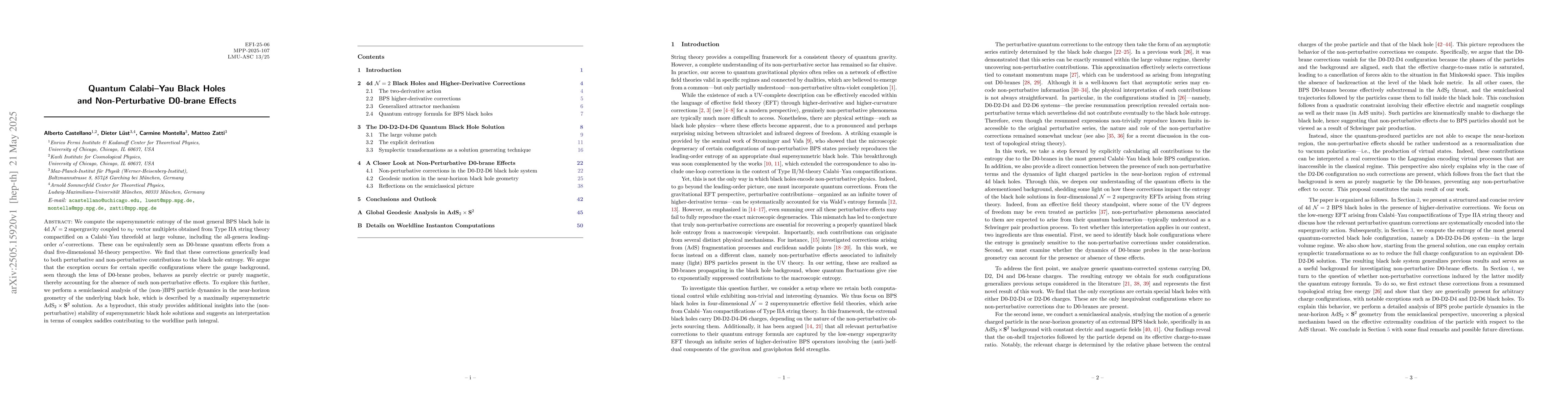 Thumbnail for Quantum Calabi-Yau Black Holes and Non-Perturbative D0-brane Effects