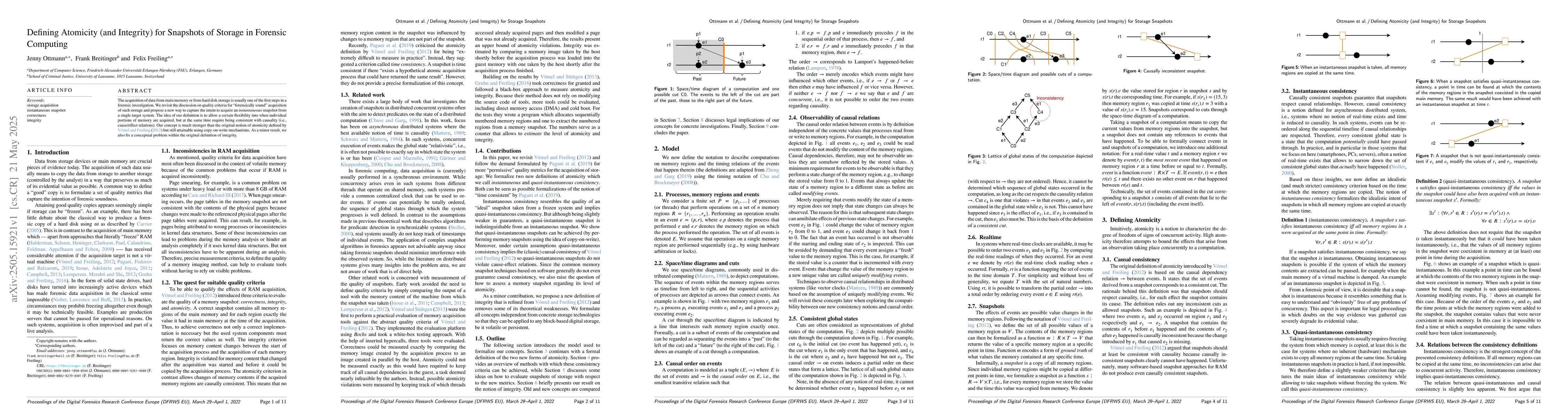 Thumbnail for Defining Atomicity (and Integrity) for Snapshots of Storage in Forensic
  Computing