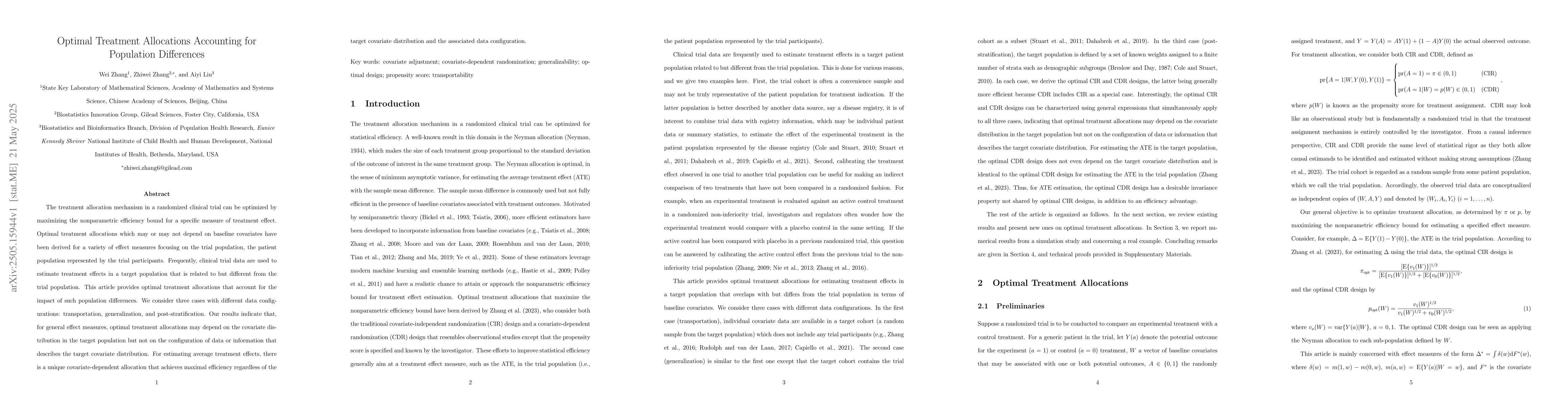 Thumbnail for Optimal Treatment Allocations Accounting for Population Differences