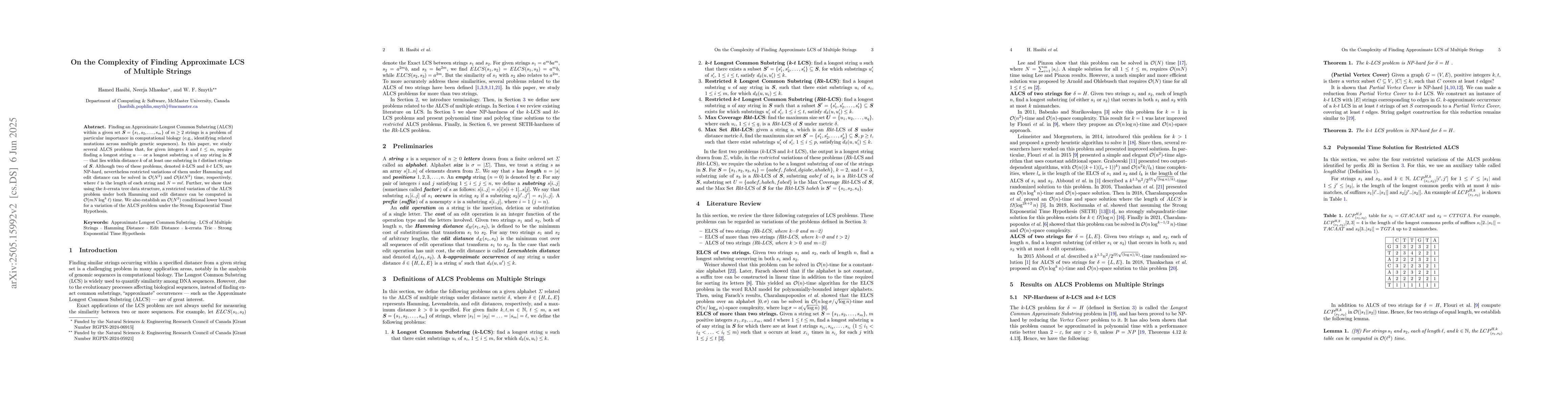 Thumbnail for On the Complexity of Finding Approximate LCS of Multiple Strings