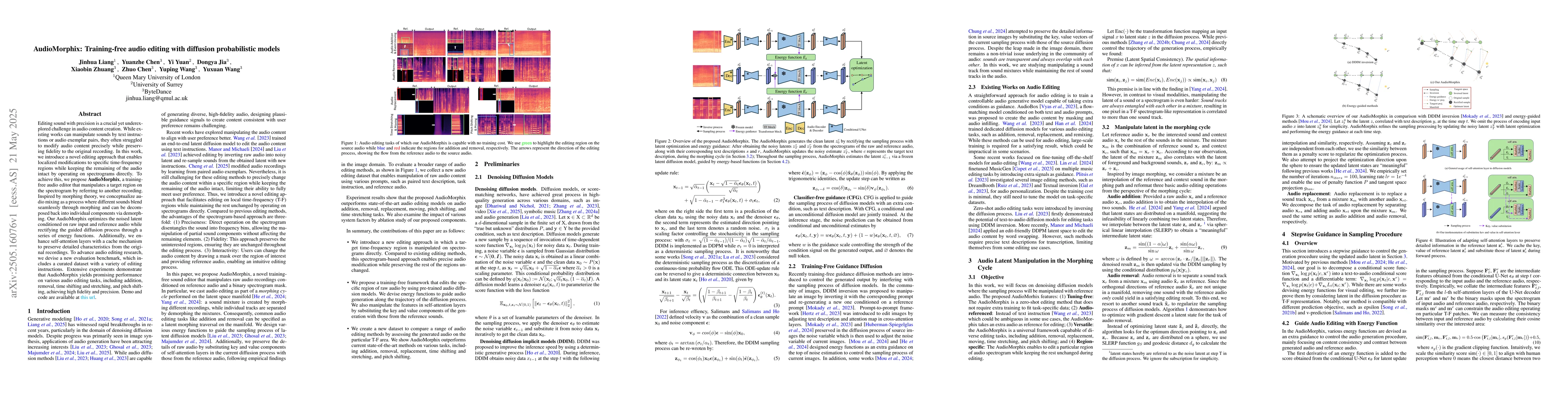Thumbnail for AudioMorphix: Training-free audio editing with diffusion probabilistic
  models