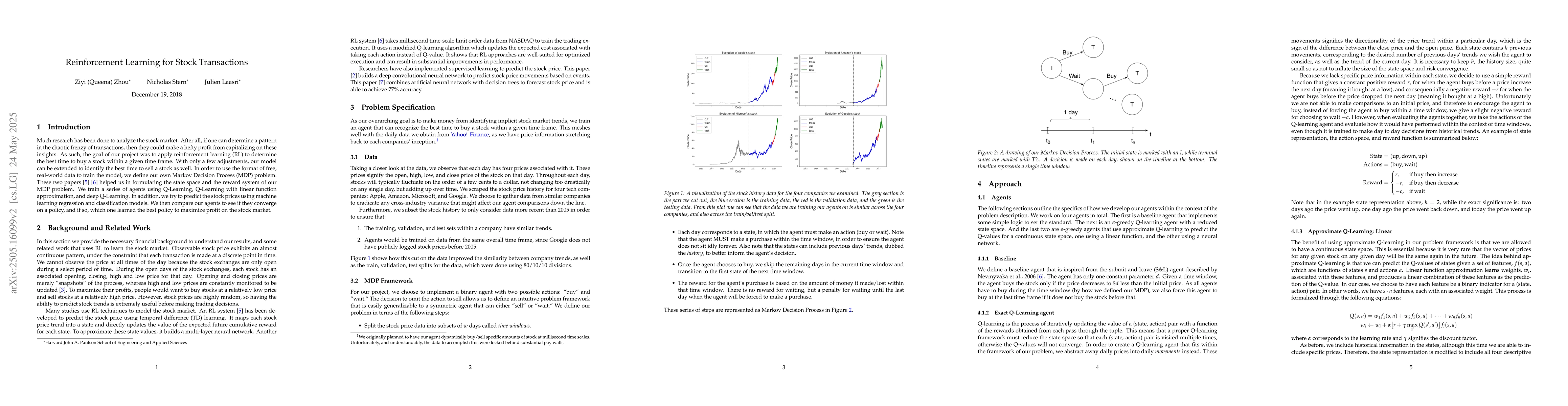 Thumbnail for Reinforcement Learning for Stock Transactions