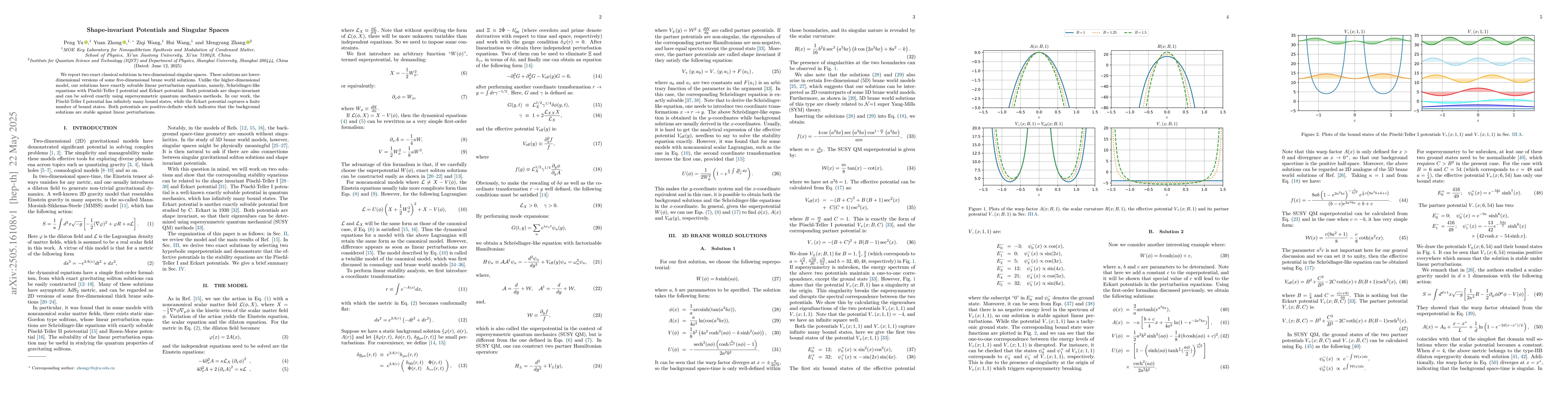 Thumbnail for Shape-invariant Potentials and Singular Spaces