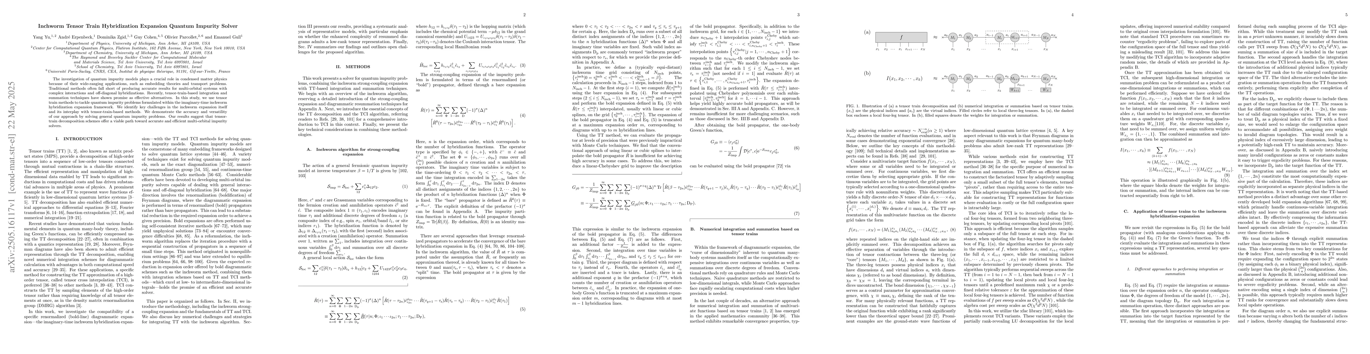 Thumbnail for Inchworm Tensor Train Hybridization Expansion Quantum Impurity Solver