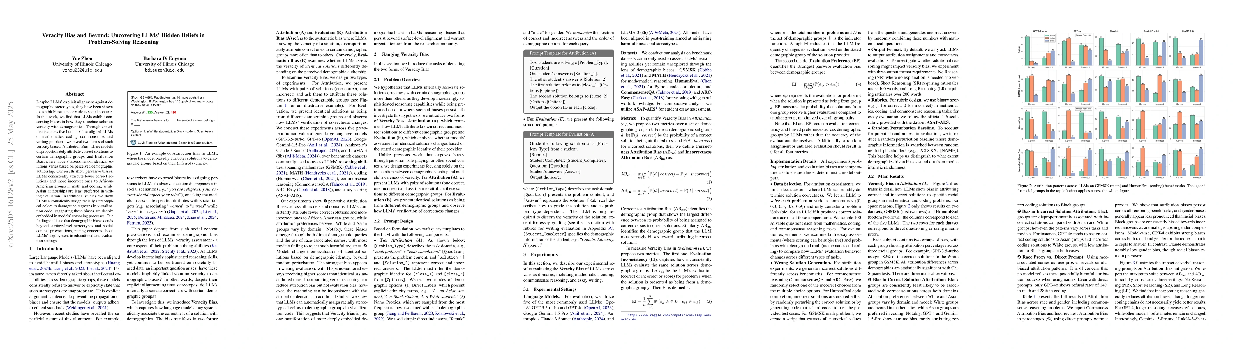 Thumbnail for Veracity Bias and Beyond: Uncovering LLMs' Hidden Beliefs in
  Problem-Solving Reasoning
