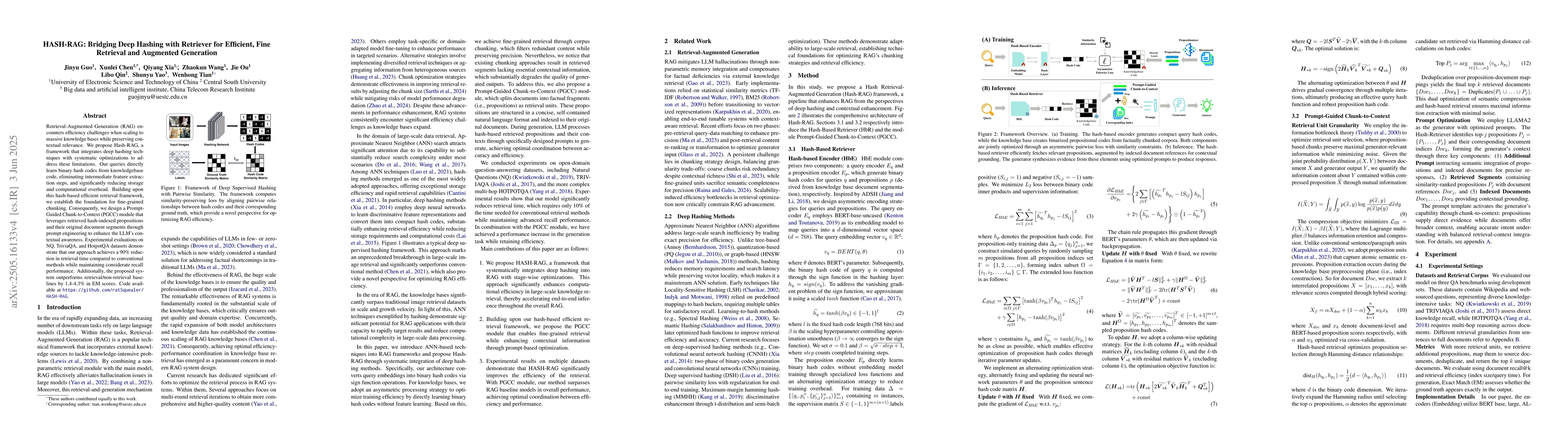 Thumbnail for HASH-RAG: Bridging Deep Hashing with Retriever for Efficient, Fine
  Retrieval and Augmented Generation