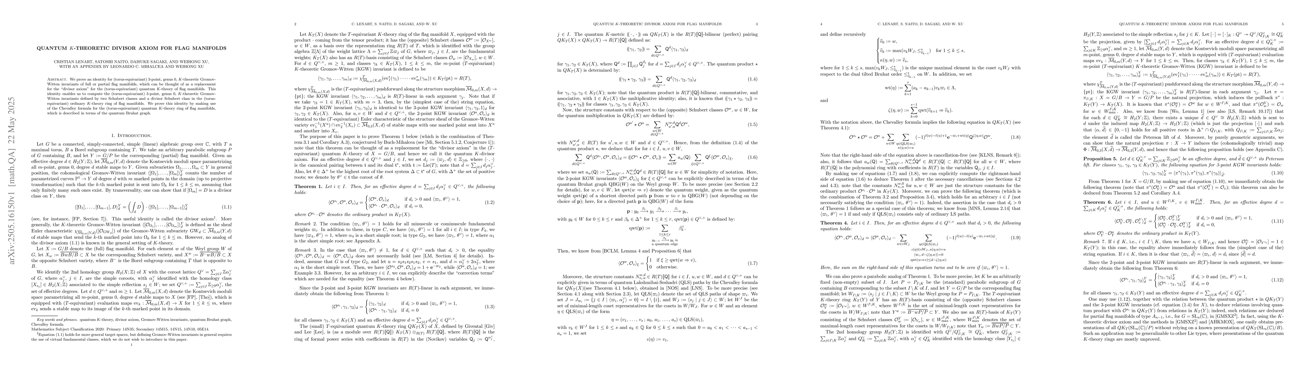 Thumbnail for Quantum $K$-theoretic divisor axiom for flag manifolds