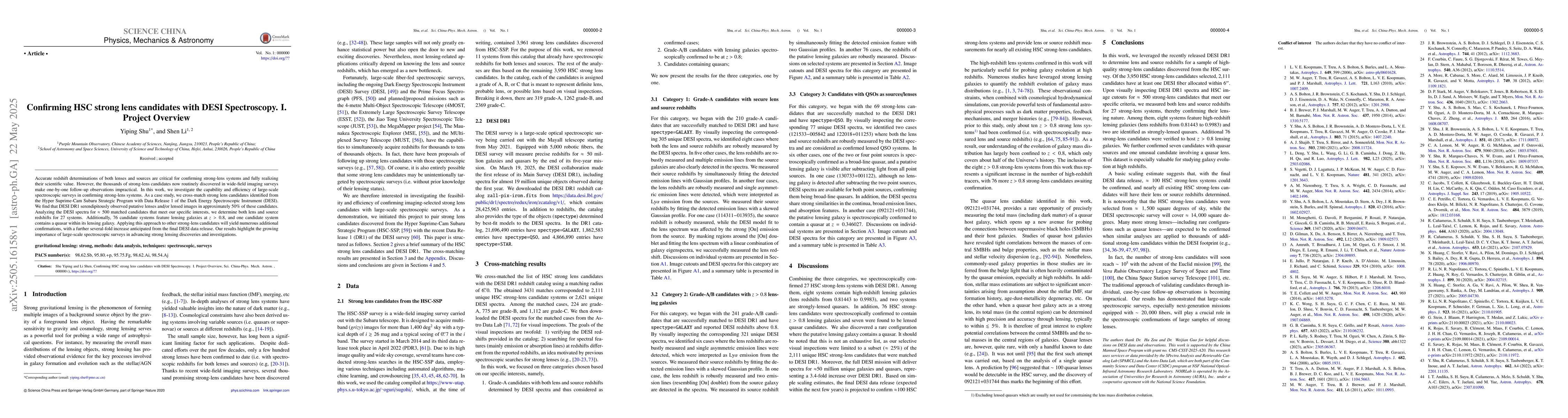 Thumbnail for Confirming HSC strong lens candidates with DESI Spectroscopy. I. Project
  Overview